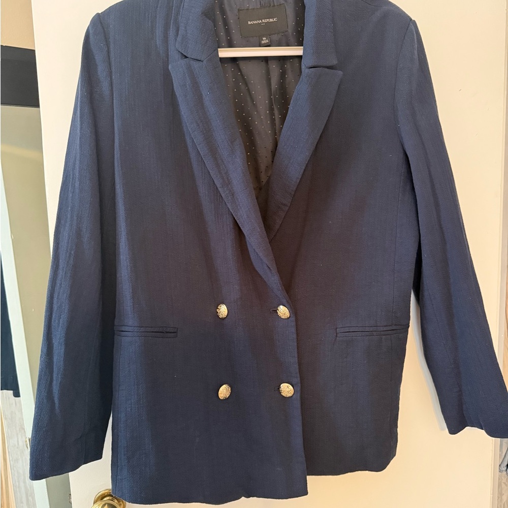 Banana Republic Dark Blue Blazer with Gold Buttons